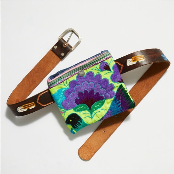 Free People X Tricia Fix "Isabella" Embroidered Belt Bag OOAK - Picture 12 of 14
